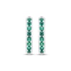 Thumbnail Image 3 of Lab-Created Emerald & White Lab-Created Sapphire Earrings Set Sterling Silver