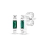 Thumbnail Image 5 of Lab-Created Emerald & White Lab-Created Sapphire Earrings Set Sterling Silver