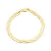 Thumbnail Image 1 of 6.2mm Braided Herringbone Chain Bracelet Solid 10K Yellow Gold 7.5"