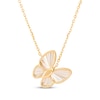Thumbnail Image 1 of Tilted Textured Butterfly Necklace Solid 10K Yellow Gold 18"