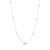 Thumbnail Image 2 of Freshwater Cultured Pearl Station Snake Chain Necklace Sterling Silver 18"
