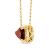 Thumbnail Image 2 of Le Vian Pear-Shaped Garnet Necklace 1/15 ct tw Diamonds 14K Honey Gold 18"