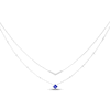 Thumbnail Image 1 of Square-Cut Blue Lab-Created Sapphire & White Lab-Created Sapphire Layered Necklace Sterling Silver 18"