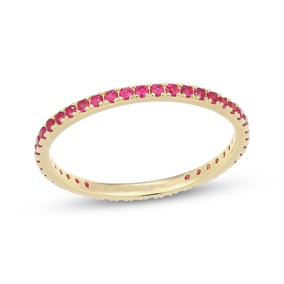 STUDIO BY KAY Lab-Created Ruby Eternity Ring 24K Yellow Gold Vermeil Sterling Silver
