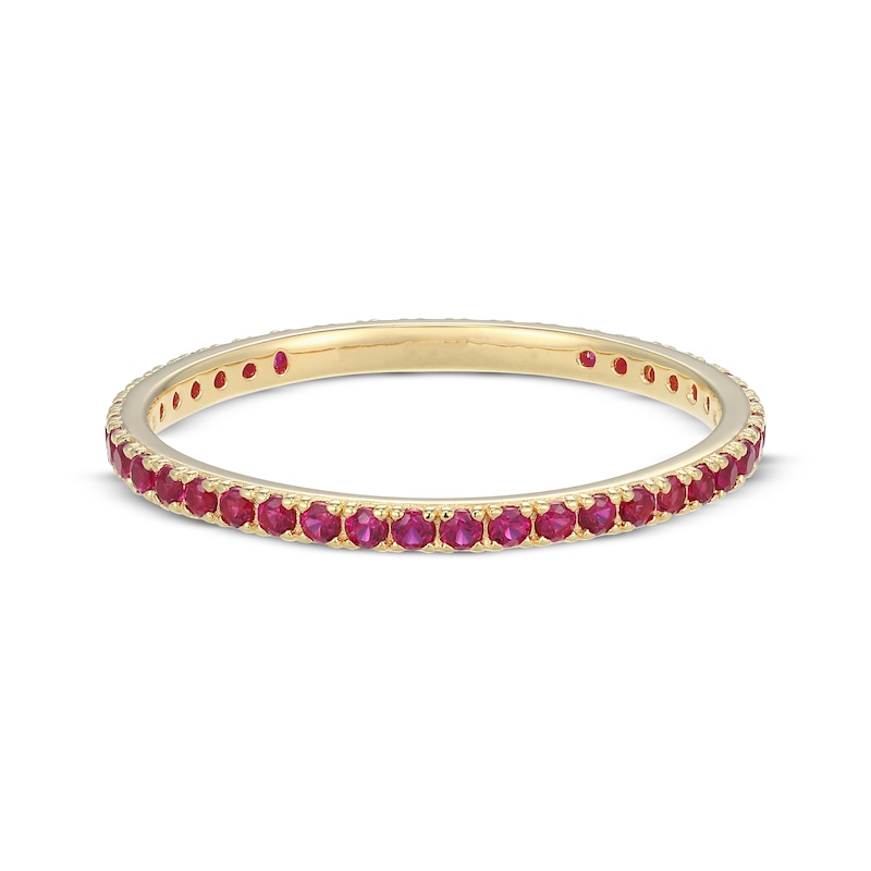 Main Image 3 of STUDIO BY KAY Lab-Created Ruby Eternity Ring 24K Yellow Gold Vermeil Sterling Silver