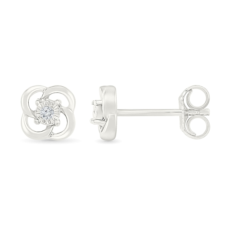 Main Image 2 of KAY Lab-Grown Diamonds Flower Studs 1/20 ct tw Sterling Silver
