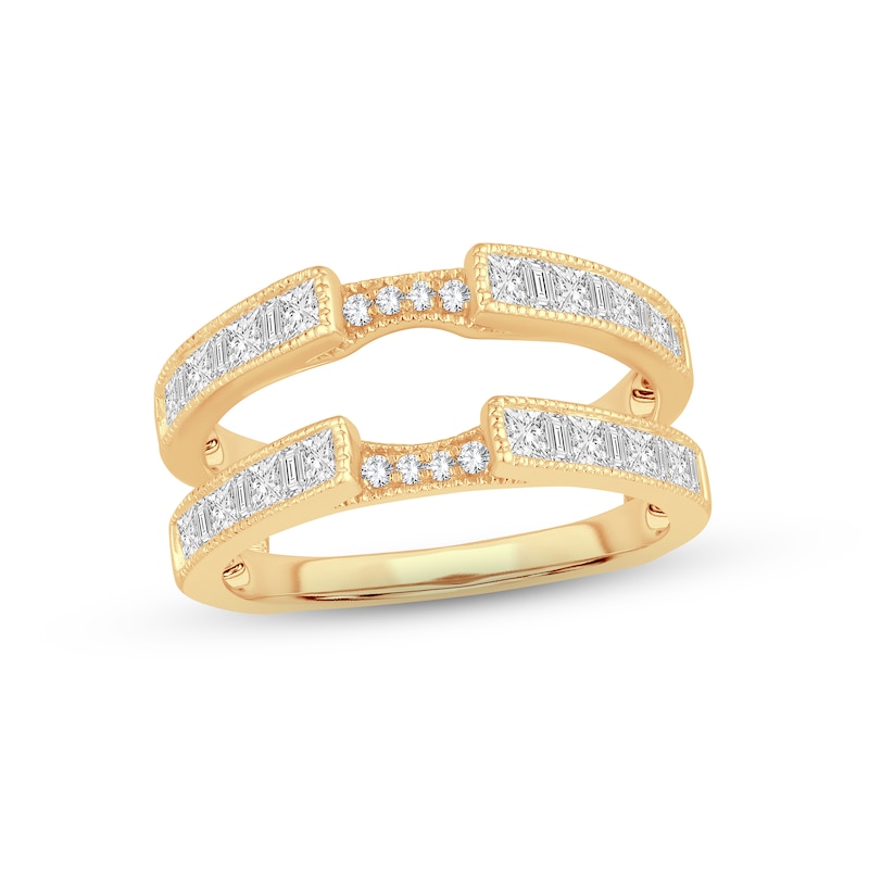 Main Image 1 of Now + Forever Diamond Enhancer Ring 1 ct tw Princess, Round & Baguette-cut 14K Yellow Gold