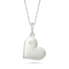 Thumbnail Image 1 of KAY Lab-Grown Diamond Accent Slanted Heart Disc Necklace Sterling Silver