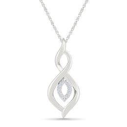 Diamond Accent Double Twist Necklace Sterling Silver