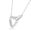 Thumbnail Image 2 of Diamond Accent Open Heart Necklace Sterling Silver