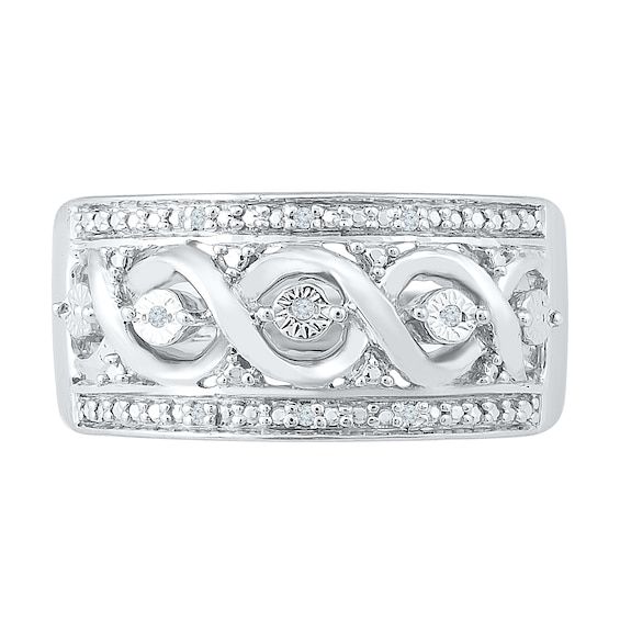 Diamond Accent Infinity Swirl Ring Sterling Silver