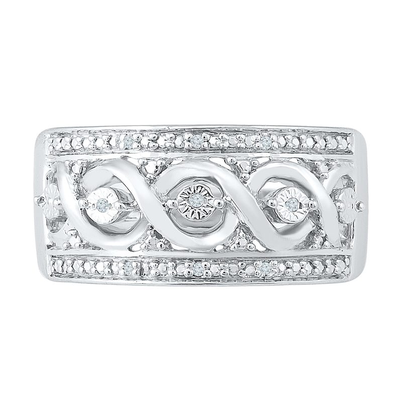 Main Image 1 of Diamond Accent Infinity Swirl Ring Sterling Silver