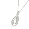 Thumbnail Image 2 of Diamond Accent Double Teardrop Necklace Sterling Silver