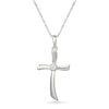 Thumbnail Image 1 of KAY Lab-Grown Diamond Accent Freeform Cross Necklace Sterling Silver