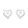 Thumbnail Image 1 of Diamond Accent Open Heart Stud Earrings Sterling Silver