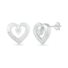 Thumbnail Image 2 of Diamond Accent Open Heart Stud Earrings Sterling Silver