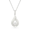Thumbnail Image 1 of Diamond Accent Twisted Teardrop Necklace Sterling Silver