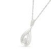 Thumbnail Image 2 of Diamond Accent Twisted Teardrop Necklace Sterling Silver