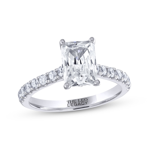 THE LEO Legacy Lab-Grown Diamond Emerald-Cut Engagement Ring 2-3/8 ct tw 14K White Gold