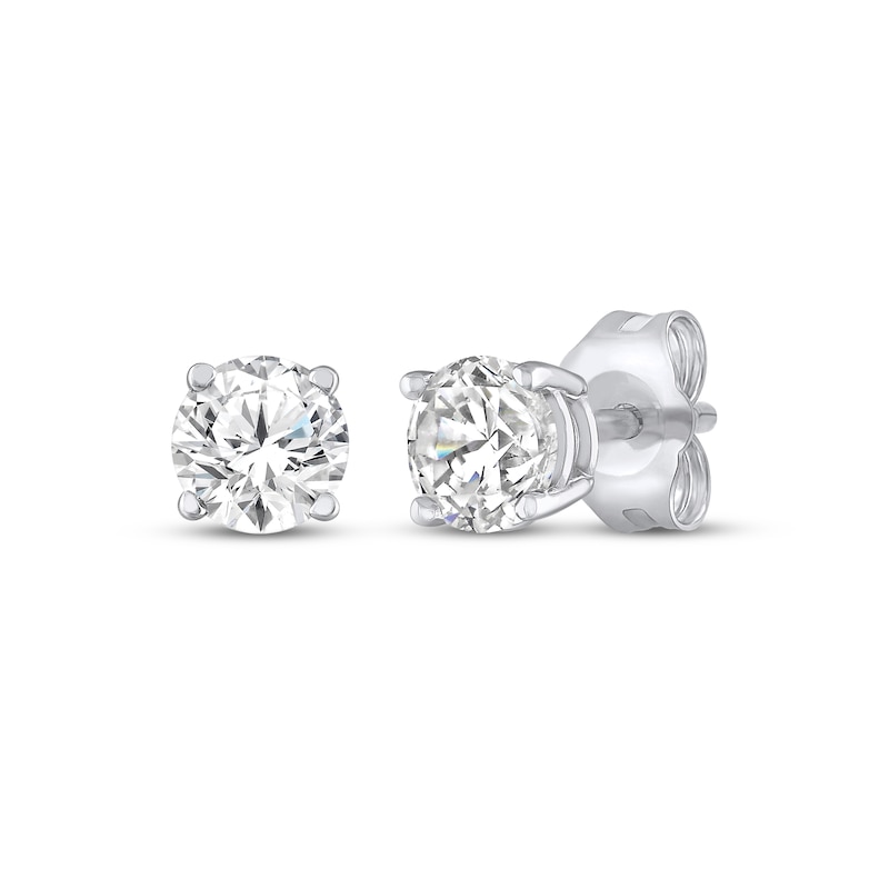 Main Image 1 of KAY Lab-Grown Diamonds Round-Cut Solitaire Stud Earrings 1/2 ct tw 10K White Gold (F/SI2)