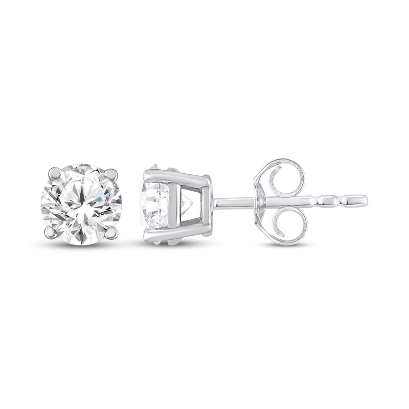 Main Image 3 of KAY Lab-Grown Diamonds Round-Cut Solitaire Stud Earrings 1/2 ct tw 10K White Gold (F/SI2)