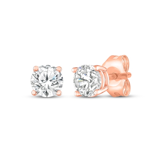 KAY Lab-Grown Diamonds Round-Cut Solitaire Stud Earrings 1/4 ct tw 10K Rose Gold (F/SI2)