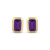 Thumbnail Image 2 of STUDIO BY KAY Emerald-Cut Amethyst Solitaire Stud Earrings 24K Yellow Gold Vermeil Sterling Silver