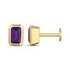 Thumbnail Image 3 of STUDIO BY KAY Emerald-Cut Amethyst Solitaire Stud Earrings 24K Yellow Gold Vermeil Sterling Silver