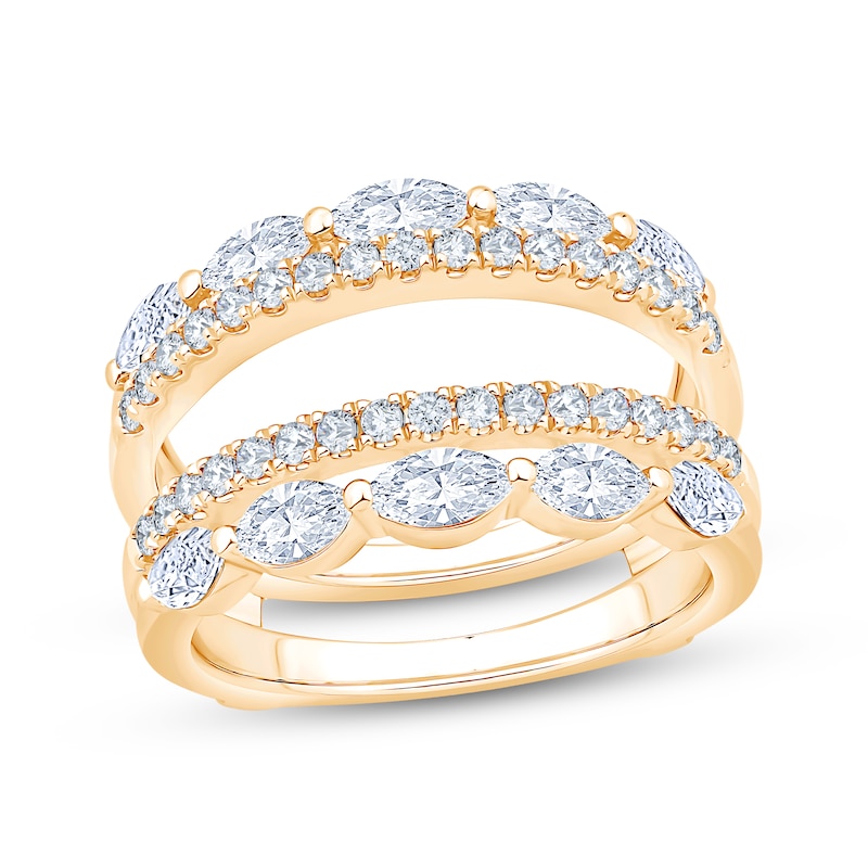 Main Image 1 of Now + Forever Lab-Grown Diamonds Marquise & Round-Cut Enhancer Ring 1-1/2 ct tw 14K Yellow Gold
