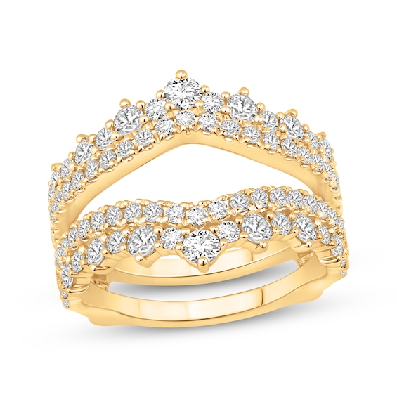 Now + Forever Lab-Grown Diamonds Chevron Enhancer Ring 1-1/2 ct tw 14K Yellow Gold