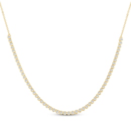 KAY Lab-Grown Diamonds & Adjustable Chain Tennis Necklace 3/4 ct tw 10K Yellow Gold 18"