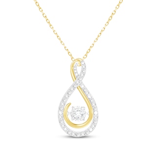 Unstoppable Love Lab-Grown Diamond Teardrop Necklace 1/3 ct tw 10K Yellow Gold 18"