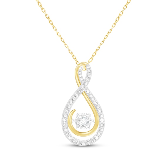 Unstoppable Love Lab-Grown Diamond Teardrop Necklace 1/3 ct tw 10K Yellow Gold 18"