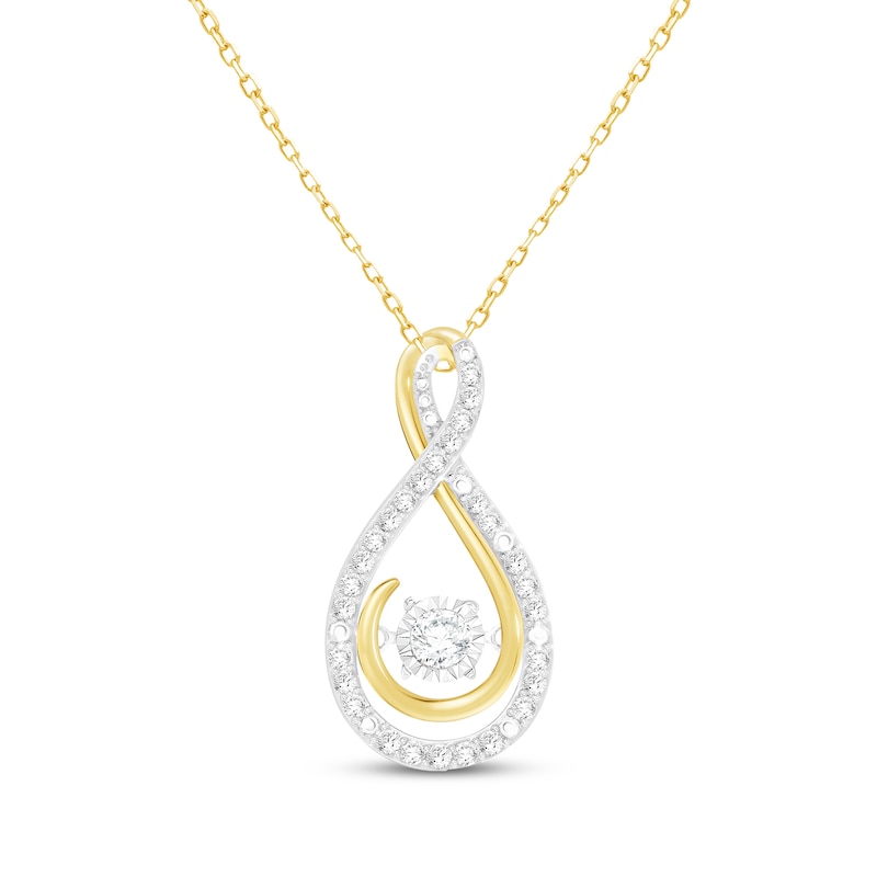 Main Image 1 of Unstoppable Love Lab-Grown Diamond Teardrop Necklace 1/3 ct tw 10K Yellow Gold 18"
