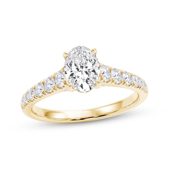 Now + Forever Certified Oval-Cut Diamond Engagement Ring 1-1/4 ct tw 14K Yellow Gold