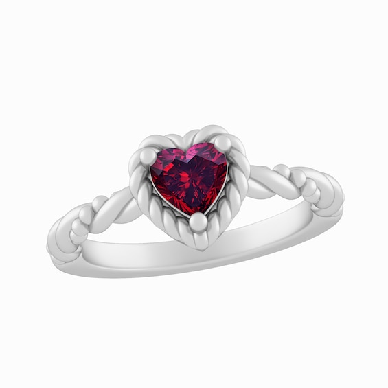 Birthstone Heart Thread Ring (1 Stone)