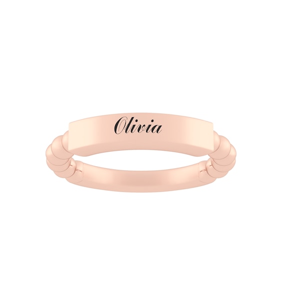 Bar and Beaded Ring (1 Line)
