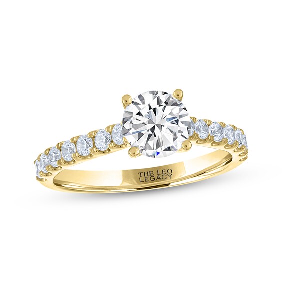THE LEO Legacy Lab-Grown Diamond Round-Cut Engagement Ring 1-3/8 ct tw 14K Yellow Gold