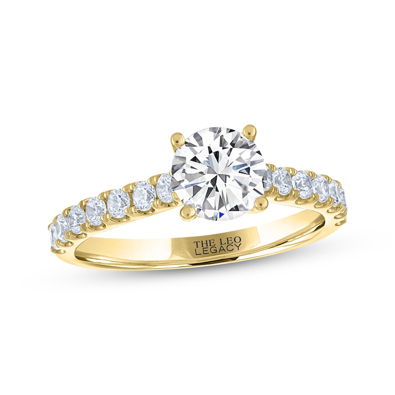 THE LEO Legacy Lab-Created Diamond Round-Cut Engagement Ring 1-3/8 ct tw 14K Yellow Gold