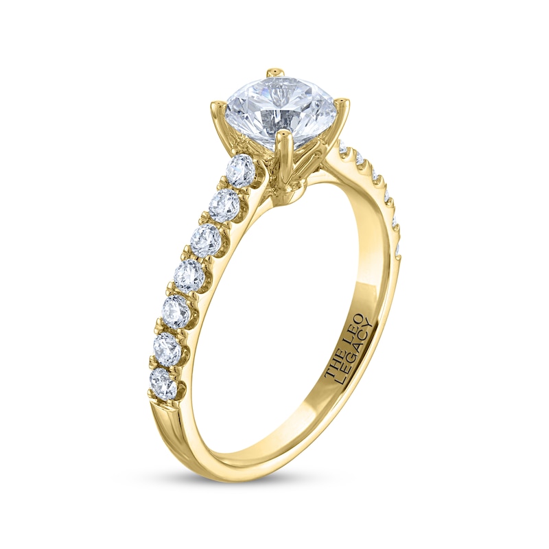 THE LEO Legacy Lab-Created Diamond Round-Cut Engagement Ring 1-3/8 ct tw 14K Yellow Gold