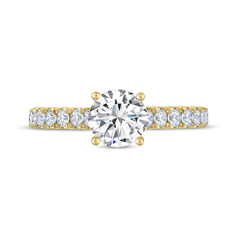 Main Image 3 of THE LEO Legacy Lab-Grown Diamond Round-Cut Engagement Ring 1-3/8 ct tw 14K Yellow Gold