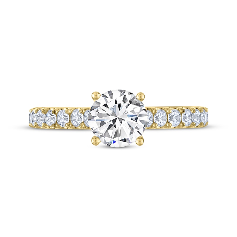 THE LEO Legacy Lab-Created Diamond Round-Cut Engagement Ring 1-3/8 ct tw 14K Yellow Gold