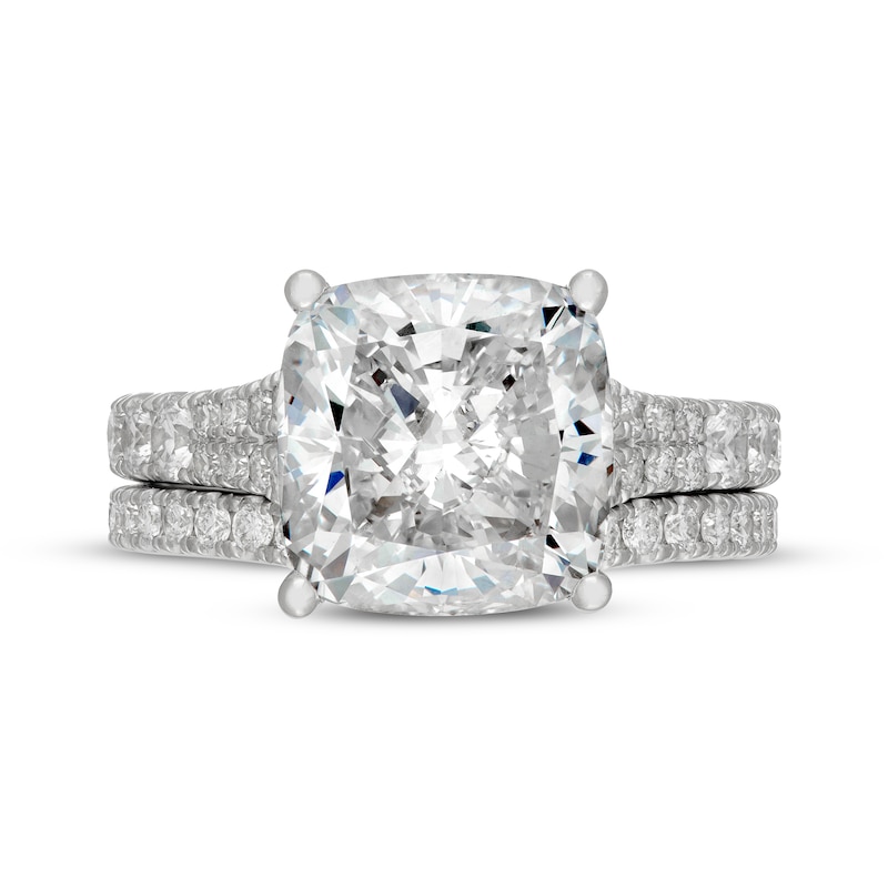 Main Image 3 of Neil Lane Artistry Cushion-Cut Lab-Grown Diamond Bridal Set 7-1/4 ct tw 14K White Gold