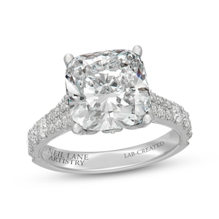 Neil Lane Artistry Cushion-Cut Lab-Grown Diamond Engagement Ring 7 ct tw 14K White Gold