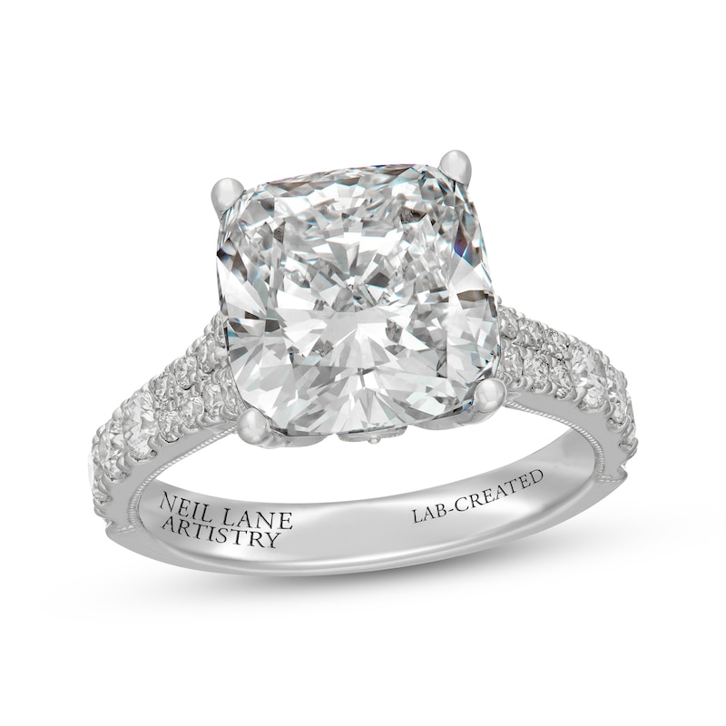 Main Image 1 of Neil Lane Artistry Cushion-Cut Lab-Grown Diamond Engagement Ring 7 ct tw 14K White Gold