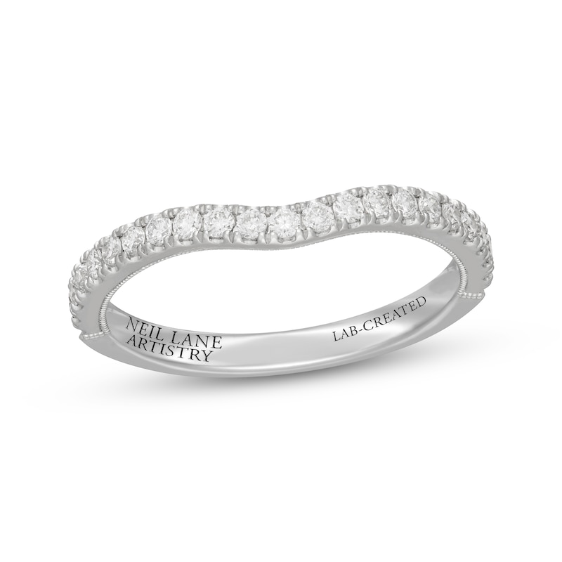 Main Image 7 of Neil Lane Artistry Lab-Grown Diamond Contour Wedding Band 1/3 ct tw 14K White Gold