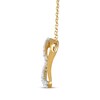 Thumbnail Image 2 of Diamond Looping Tilted Heart Necklace 1/2 ct tw 10K Yellow Gold 18&quot;