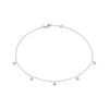 Thumbnail Image 1 of Multi-Diamond Dangle Anklet 1/10 ct tw Sterling Silver Gold 10&quot;