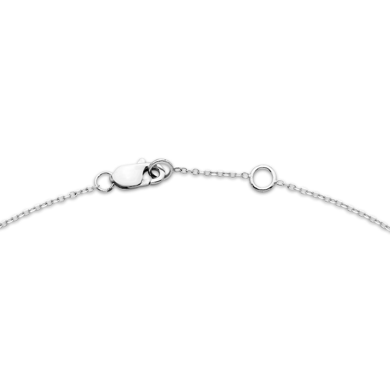 Main Image 3 of Multi-Diamond Dangle Anklet 1/10 ct tw Sterling Silver Gold 10&quot;