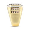 Thumbnail Image 1 of Men's Brown & White Multi-Diamond Center Signet Ring 1-1/2 ct tw 10K Yellow Gold